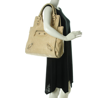 Balenciaga Agneau Giant 21 Silver Hardware Folder Sahara 2 of 8