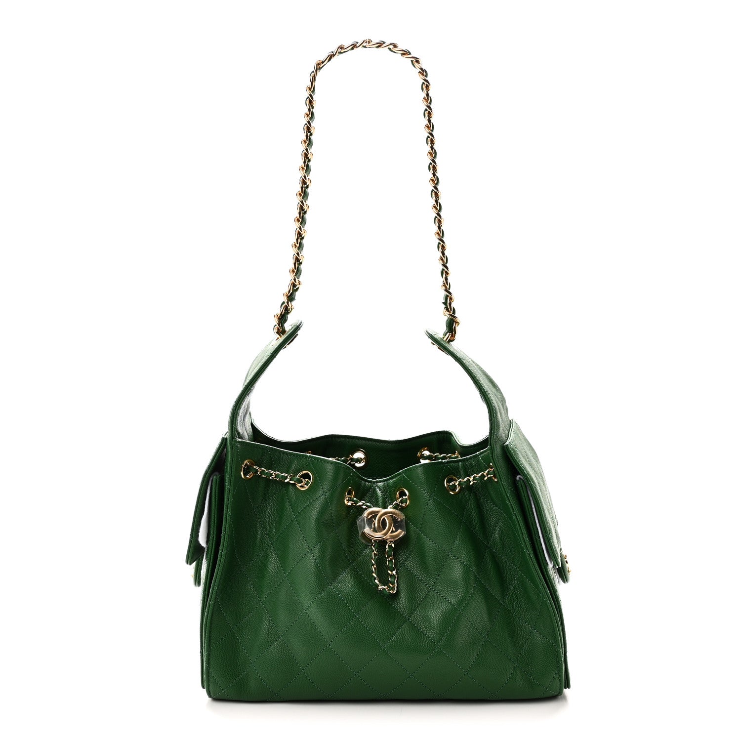 Chanel Caviar Quilted Small Chanel 25 Handbag Green 1 of 10