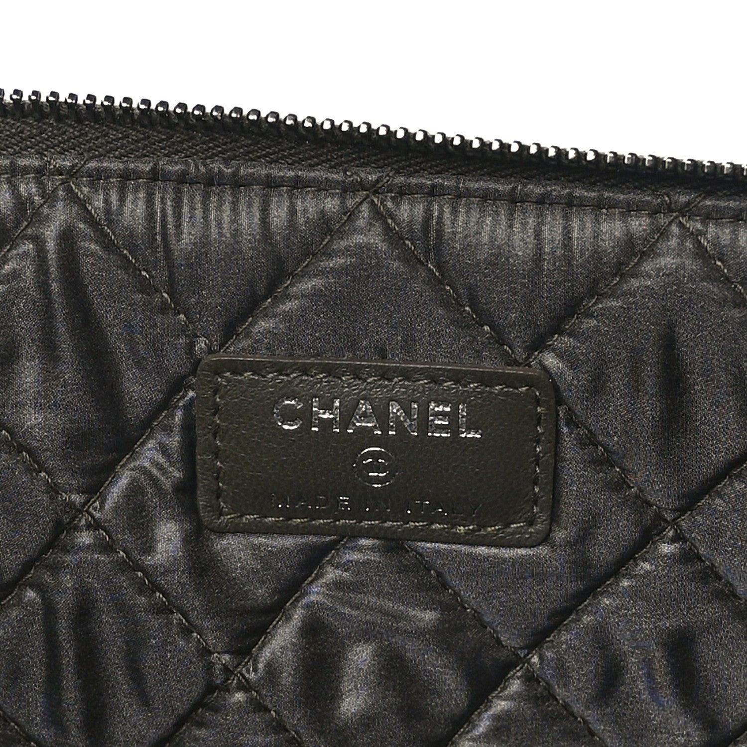 Chanel Caviar Quilted Large Boy Cosmetic Case Dark Green 5 of 6