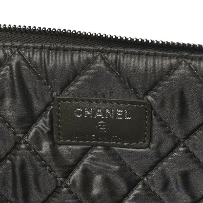 Chanel Caviar Quilted Large Boy Cosmetic Case Dark Green 5 of 6