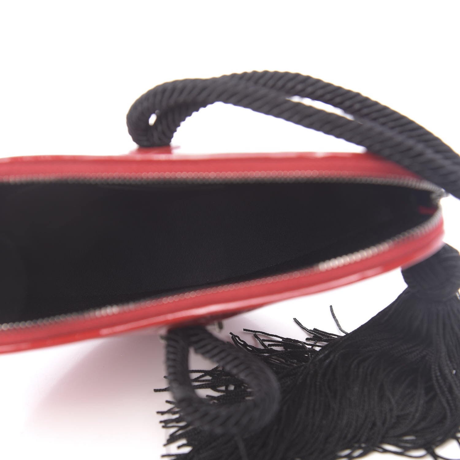 Saint Laurent Patent Crocodile Embossed Sac Coeur Heart Shaped Clutch Red 5 of 10