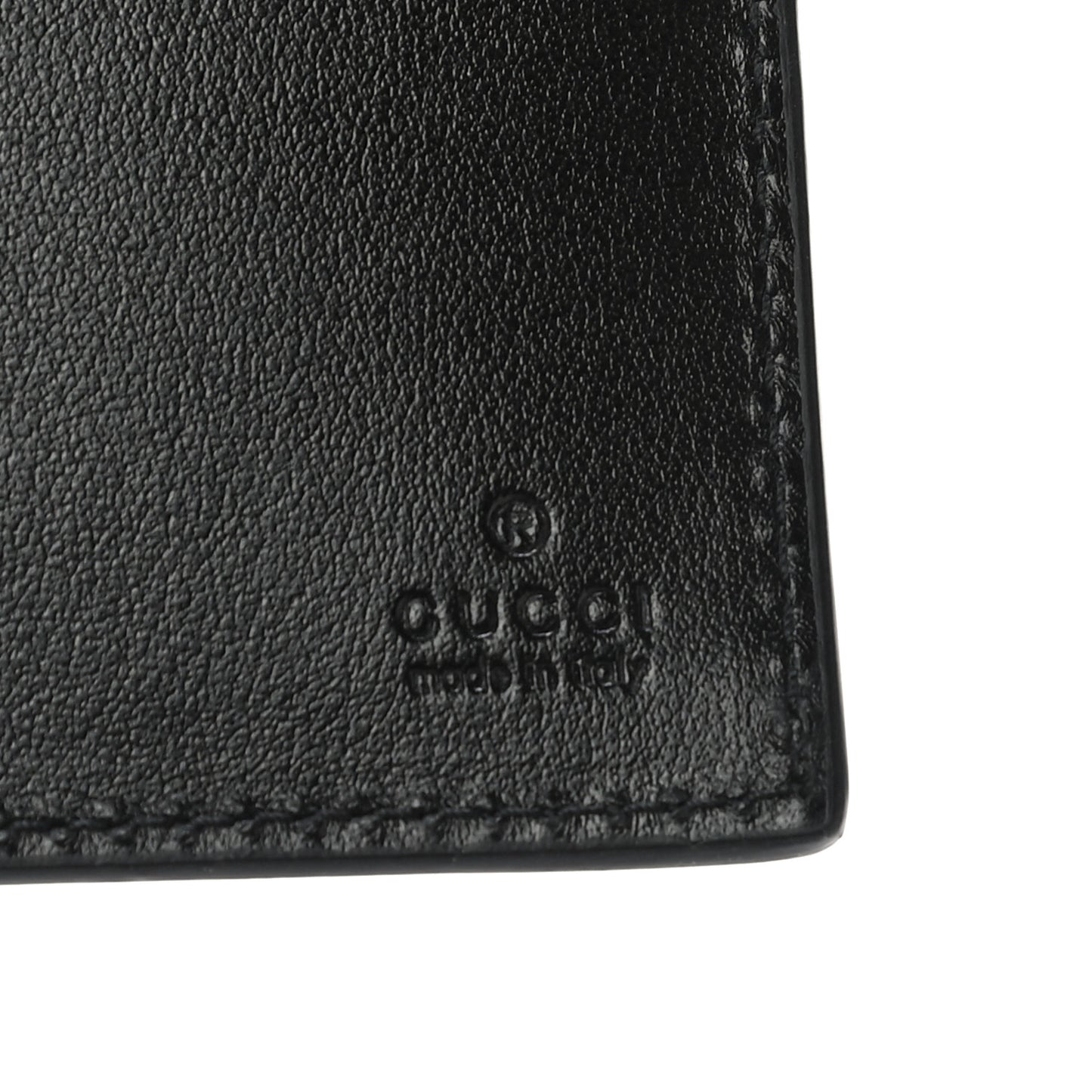 Plutone Calfskin Logo Bi-Fold Wallet Black