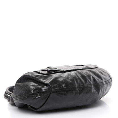 Miu Miu Vitello Lux Gathered Hobo Black 3 of 14