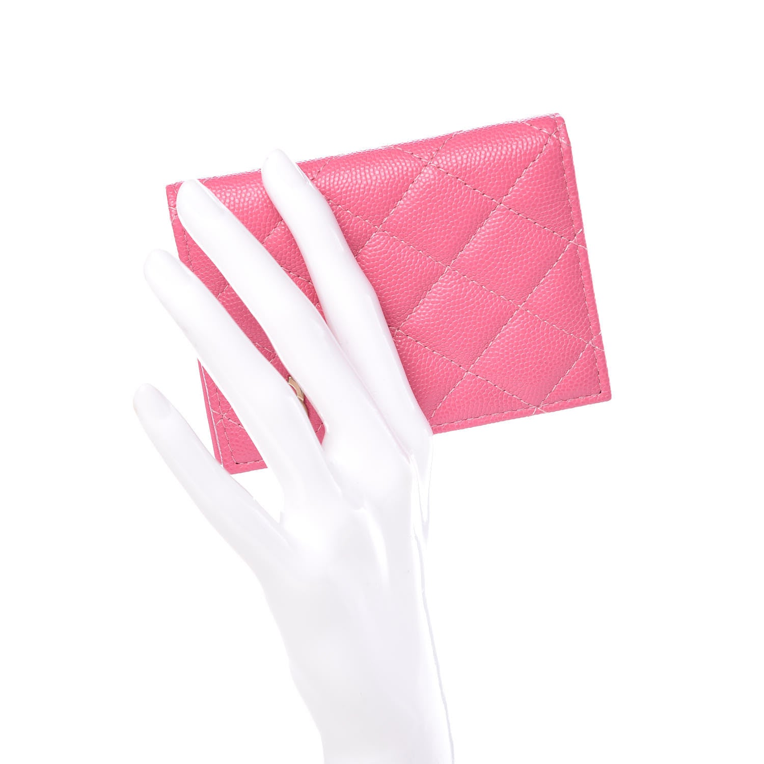 Chanel Caviar Quilted Card Holder Wallet Pink 2 of 8