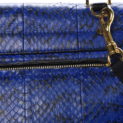 Celine Python Calfskin Medium Trapeze Blue Black 14 of 24