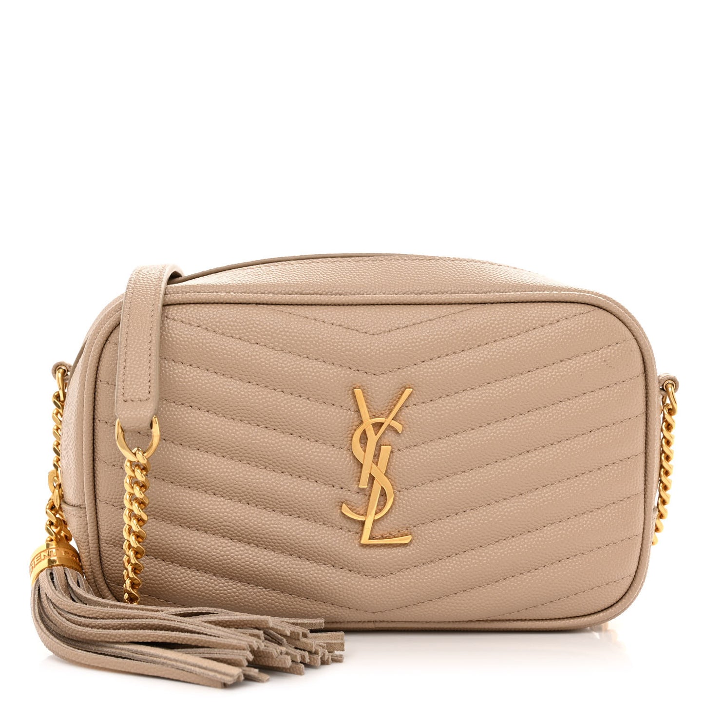 Grain De Poudre Matelasse Monogram Mini Lou Camera Bag Dark Latte