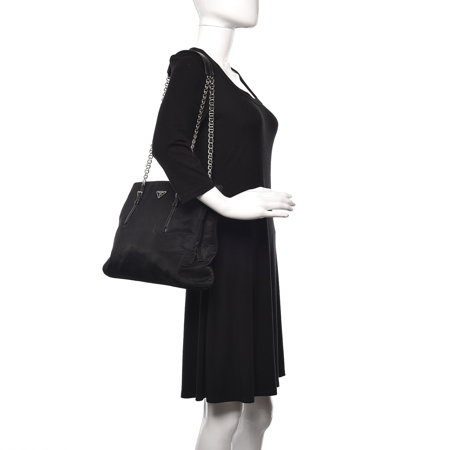Tessuto Nylon Shopping Tote Black