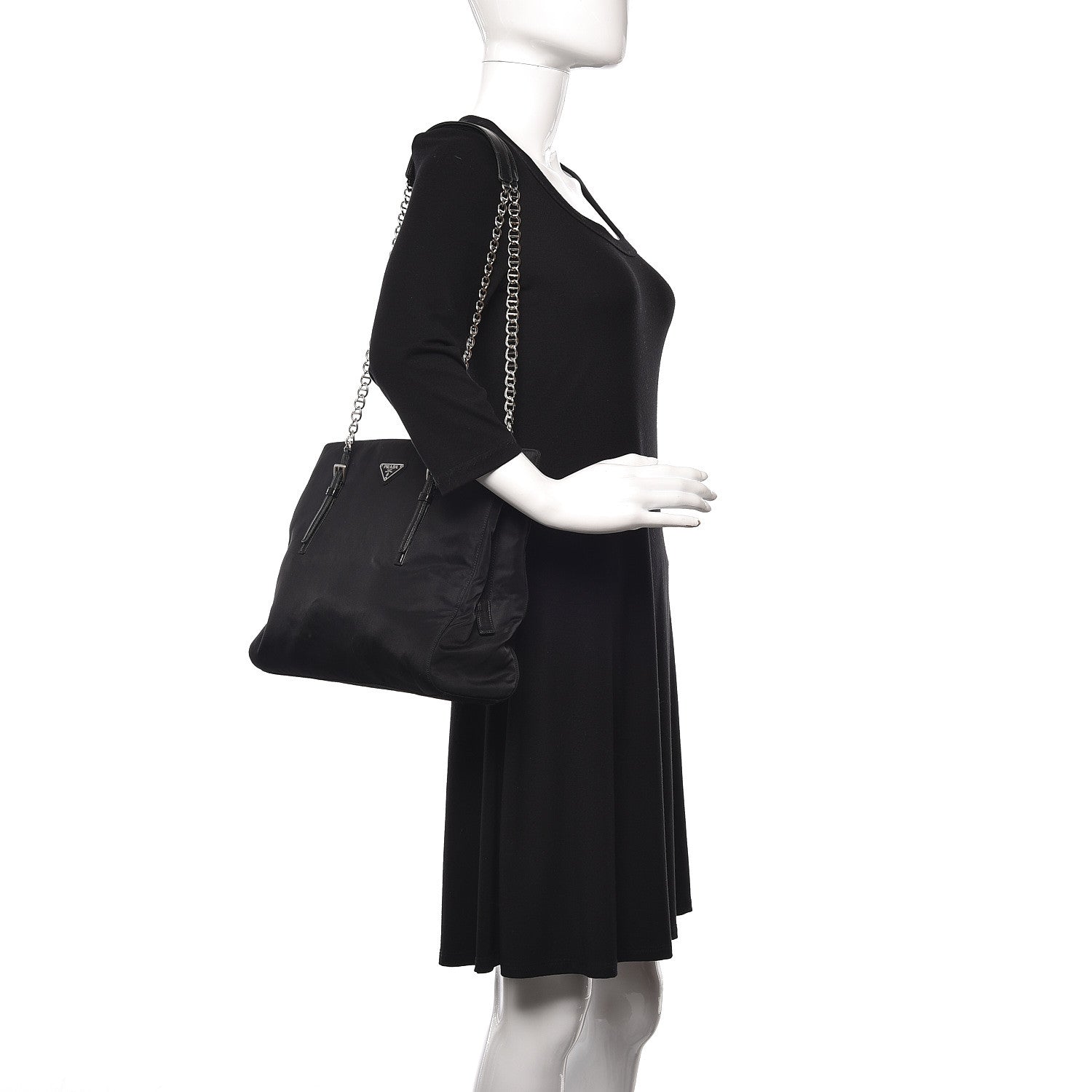 Prada Tessuto Nylon Shopping Tote Black 2 of 10