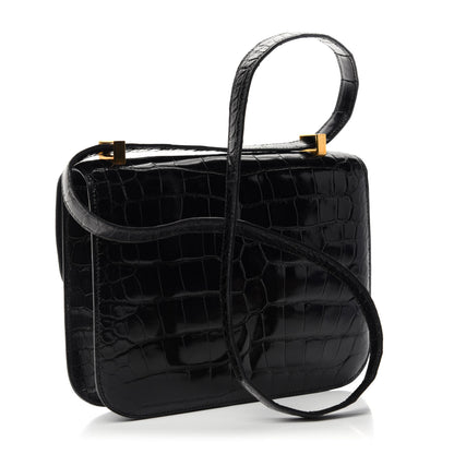 Hermes Shiny Alligator Constance 23 Black 3 of 25