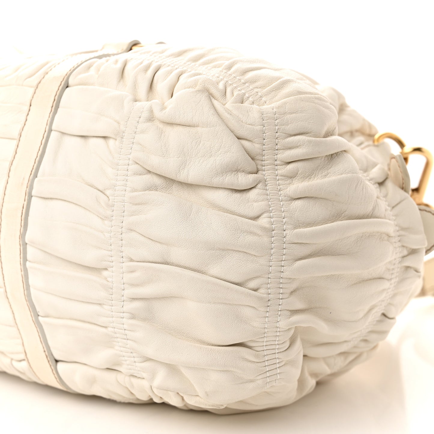 Nappa Gaufre Shopping Satchel White