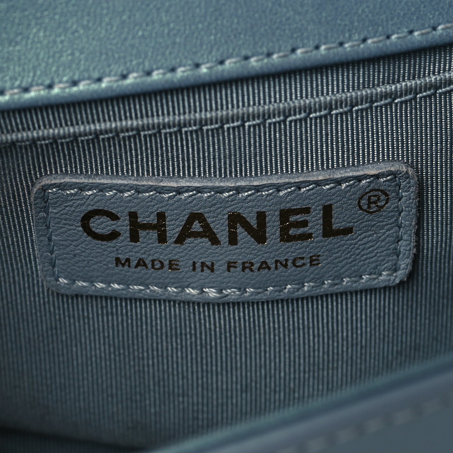 Chanel Iridescent Glazed Calfskin Quilted Small Boy Flap Light Blue 6 of 10