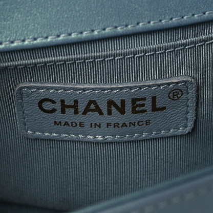 Chanel Iridescent Glazed Calfskin Quilted Small Boy Flap Light Blue 6 of 10
