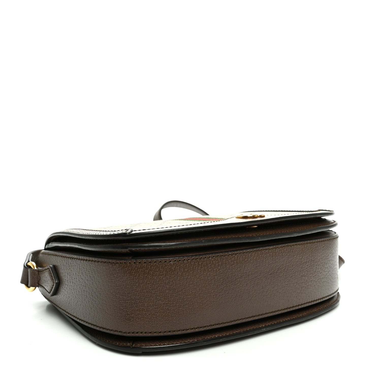 GG Supreme Monogram Web Small Ophidia Flap Messenger Bag Brown