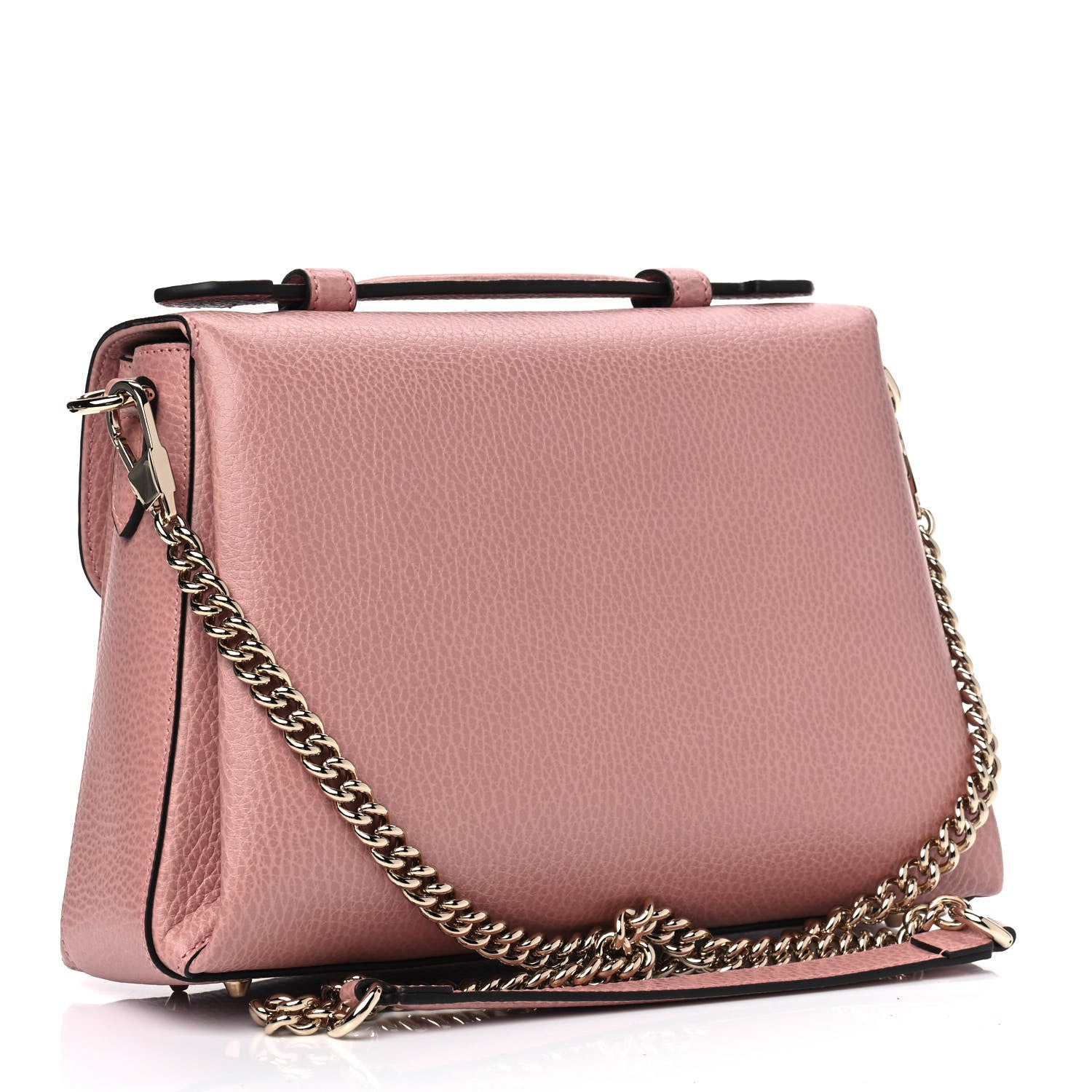 Gucci Dollar Calfskin Interlocking G Top Handle Shoulder Bag Soft Pink 2 of 4