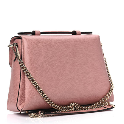 Gucci Dollar Calfskin Interlocking G Top Handle Shoulder Bag Soft Pink 2 of 4