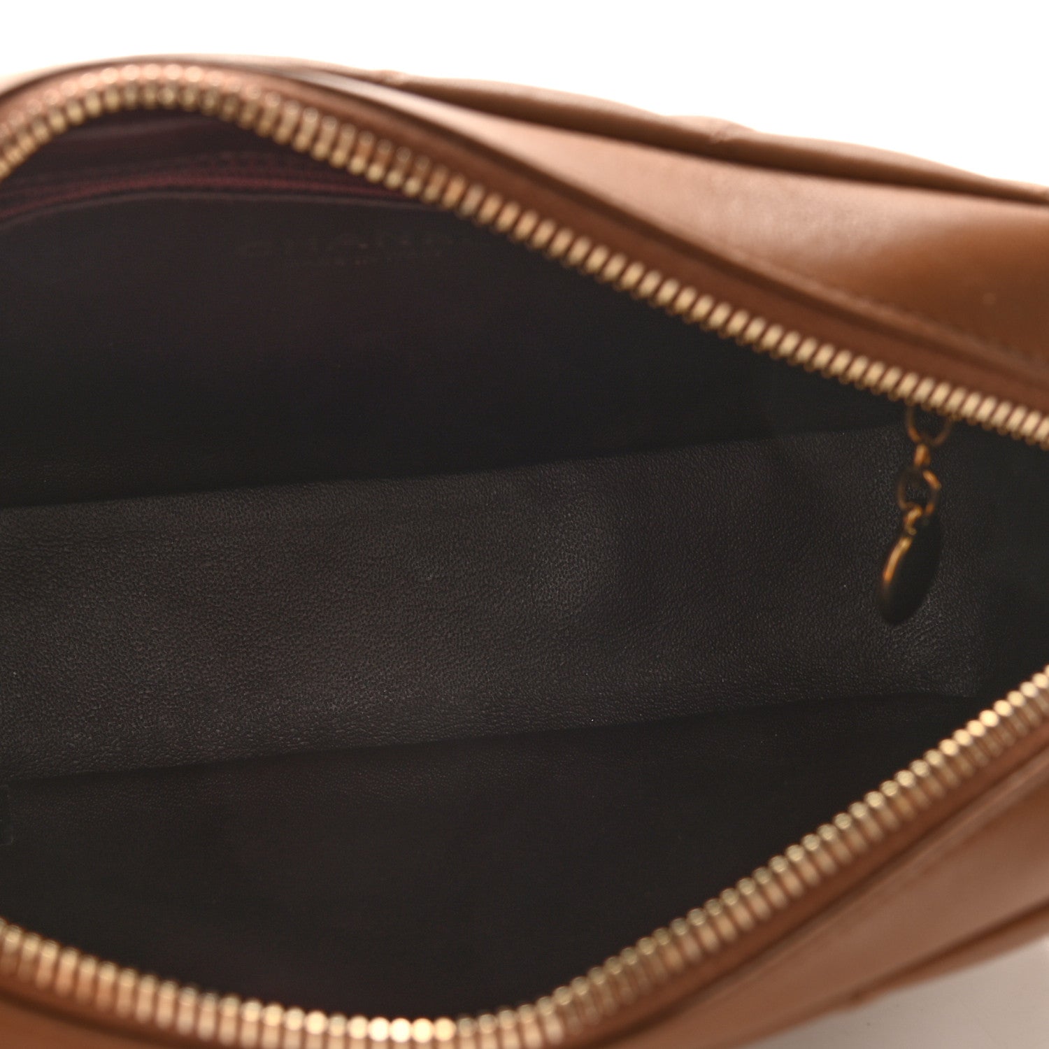 Chanel Lambskin Quilted Small Diamond CC Camera Case Brown 5 of 9