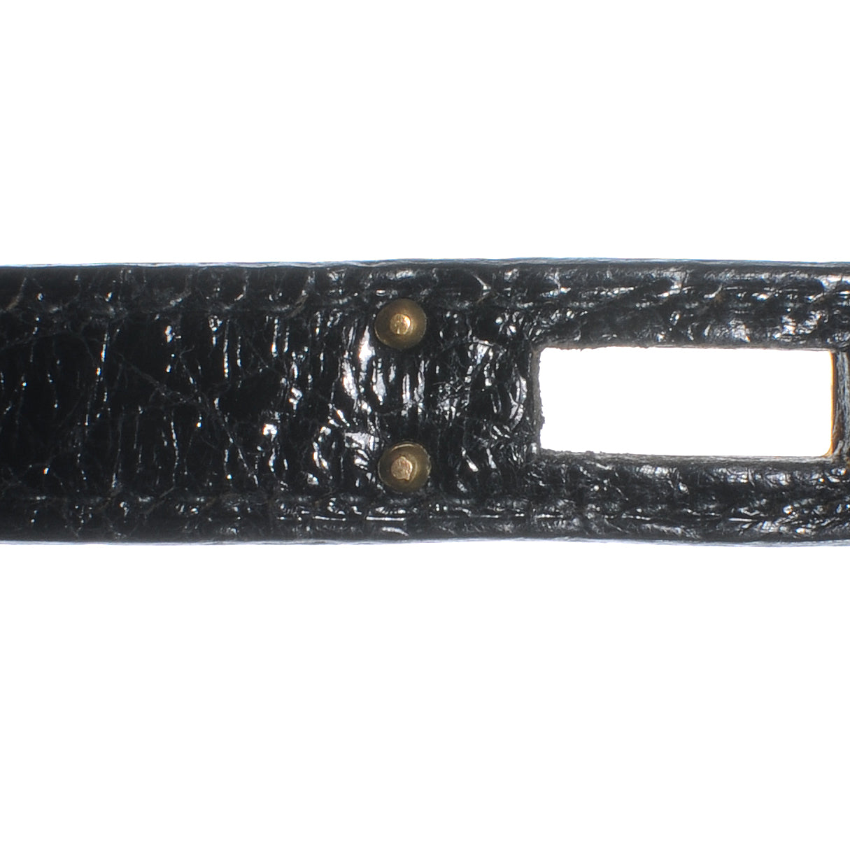 Shiny Alligator Kelly Sport PM Bag Black