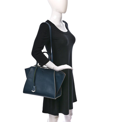 Fendi Vitello Dolce Century Petite 3Jours Tote Pavone 3 of 16
