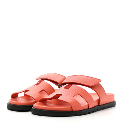 Hermes Epsom Womens Chypre Sandals 38 Rose Sorbet 3 of 9