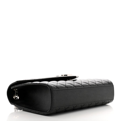 Saint Laurent Grain De Poudre Textured Mixed Matelasse Triquilt Medium Monogram Satchel Black 4 of 9