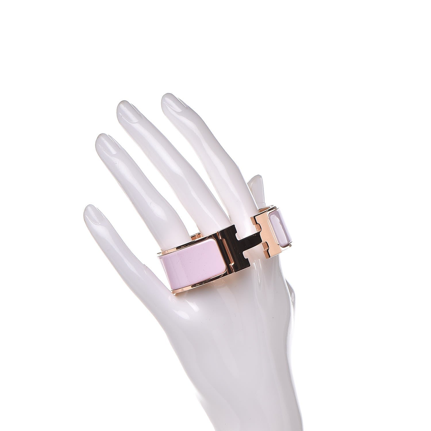 Hermes Enamel Wide Clic Clac H Bracelet PM Rose Dragee 2 of 5