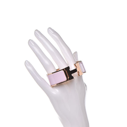 Hermes Enamel Wide Clic Clac H Bracelet PM Rose Dragee 2 of 5