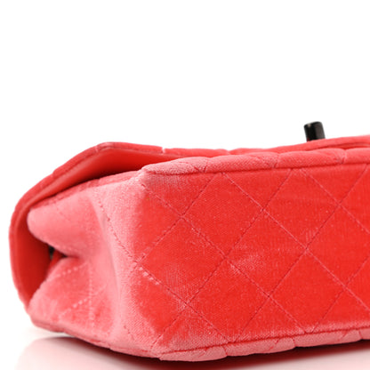 Chanel Velvet Quilted Mini Rectangular Flap Coral 9 of 10