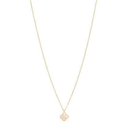 Van Cleef & Arpels 18K Yellow Gold Mother of Pearl Sweet Alhambra Pendant Necklace 1 of 5