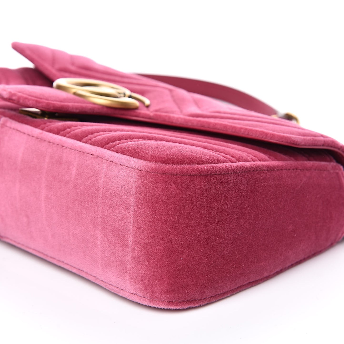 Velvet Matelasse Small GG Marmont Shoulder Bag Light Raspberry Rose
