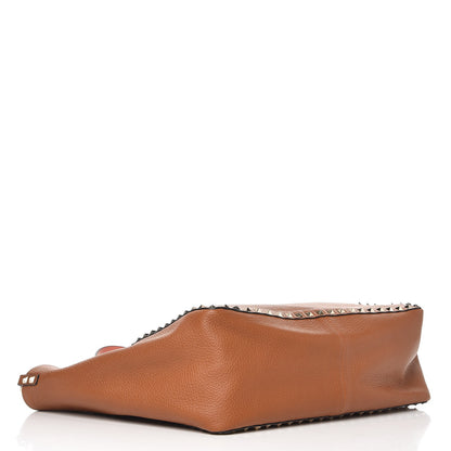 Valentino Garavani Pebbled Calfskin Medium Rockstud Reversible Tote Light Cuir Coral 7 of 11