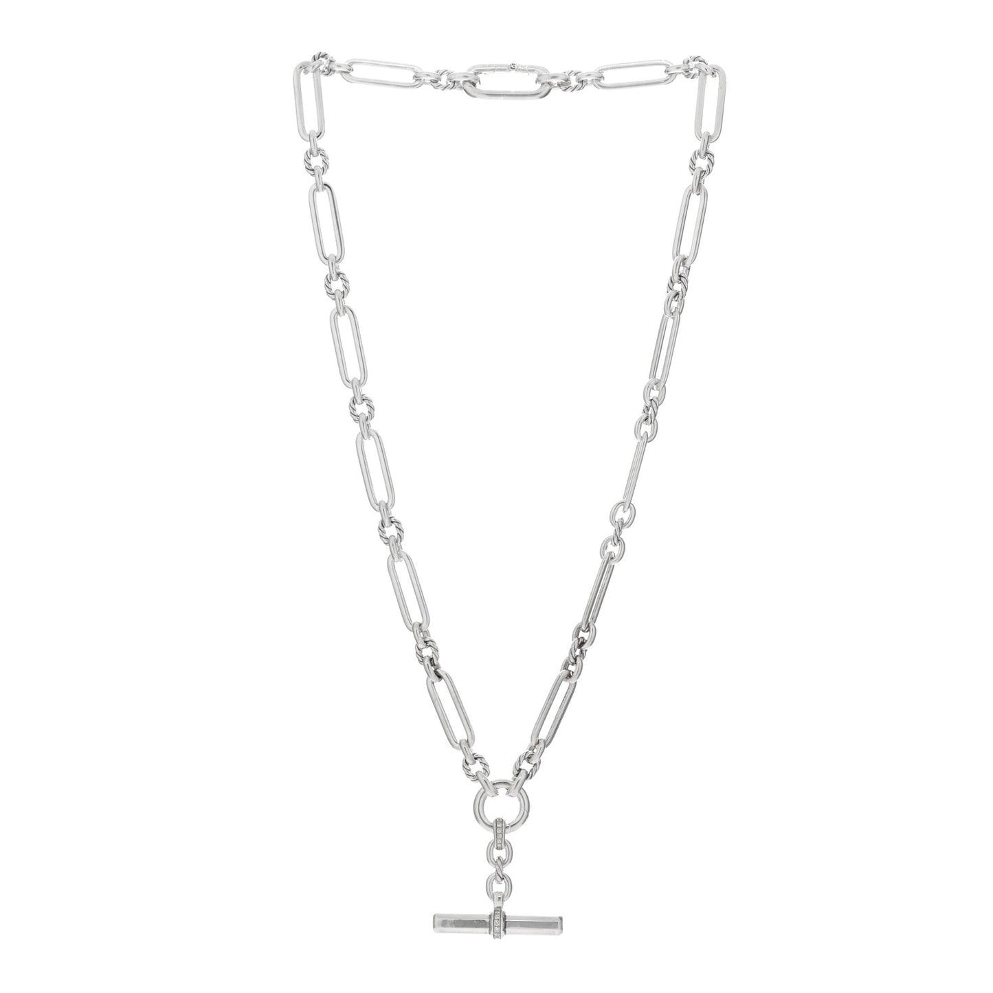 Sterling Silver Diamond Small Lexington Chain Necklace