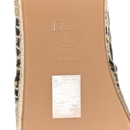 Christian Dior Cotton Embroidered Leopard Print Granville Espadrille 39 Natural 6 of 8