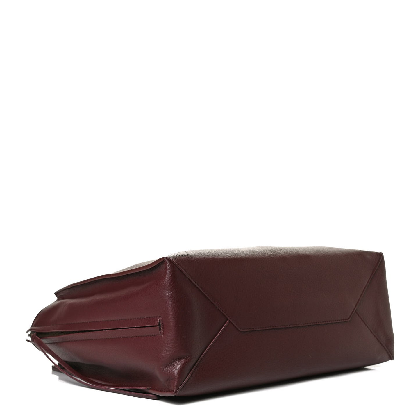 Calfskin Blackout Hardware Perforated Papier B4 Tote Burgundy