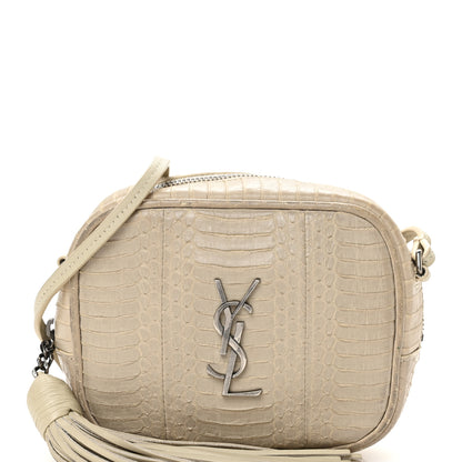 Saint Laurent Snakeskin Monogram Blogger Bag Light Cream 8 of 12