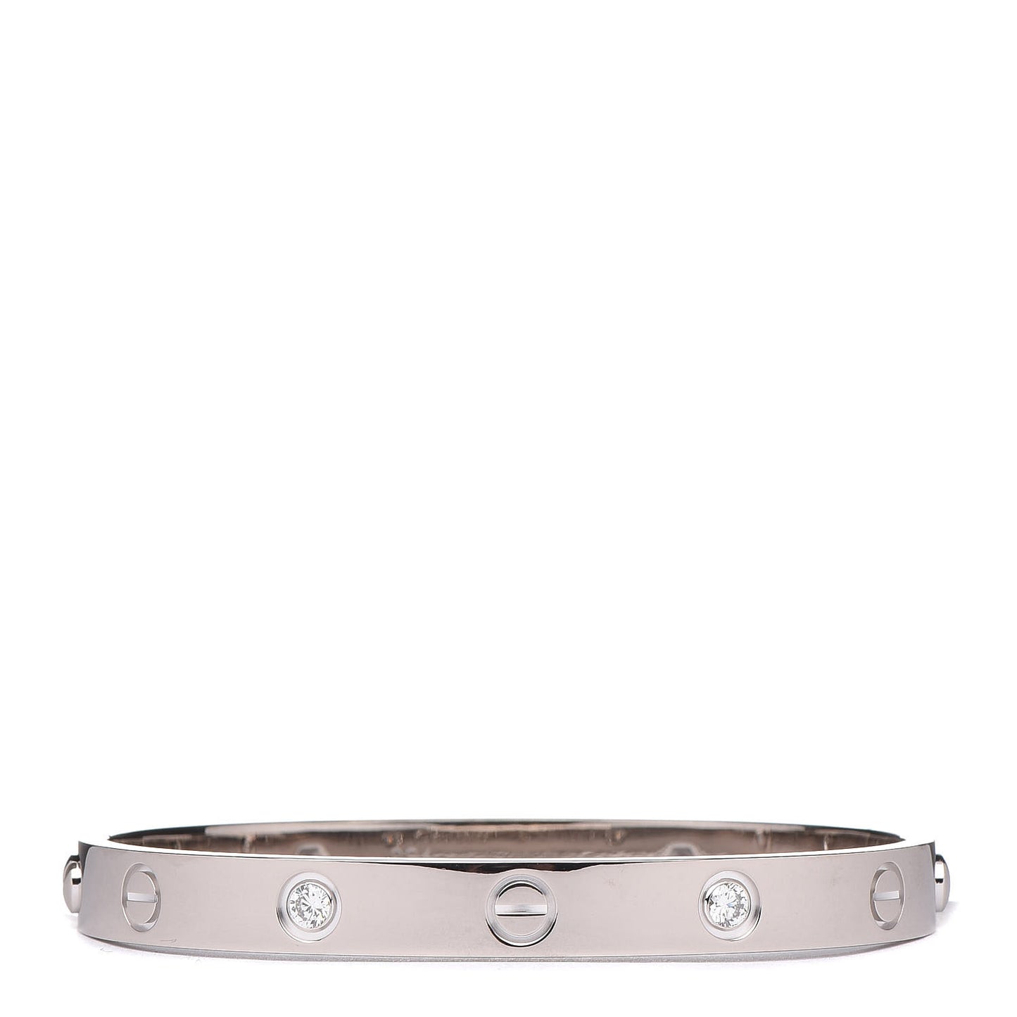 18K White Gold 4 Diamond LOVE Bracelet 16