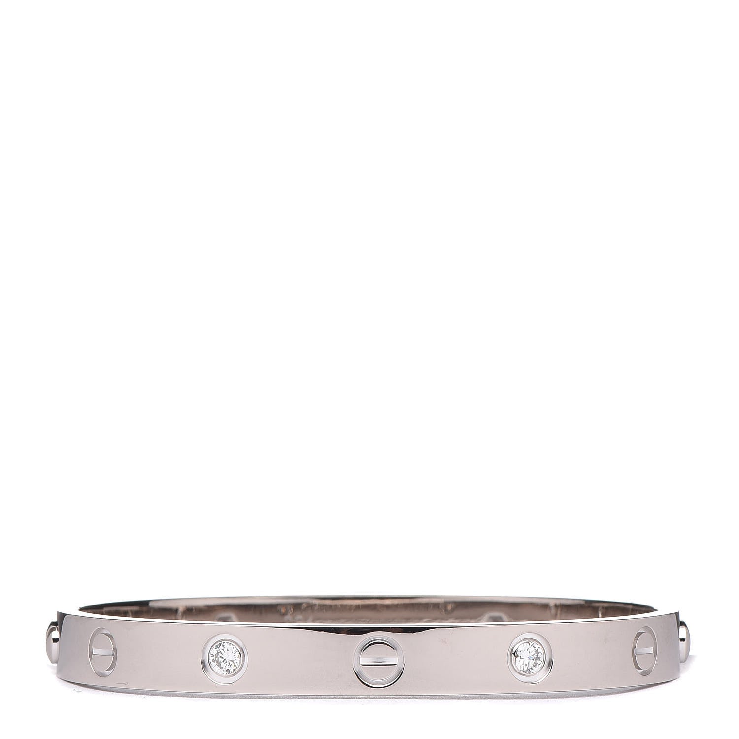 Cartier 18K White Gold 4 Diamond LOVE Bracelet 16 3 of 8