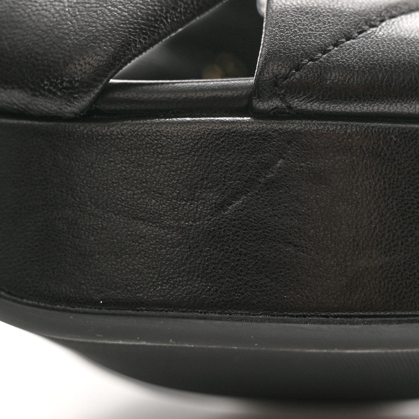 Nappa Logo Quilted Crisscross Platform 20/65mm Sandals 40 Black