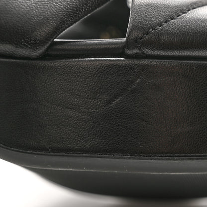 Prada Nappa Logo Quilted Crisscross Platform 20/65mm Sandals 40 Black 12 of 12