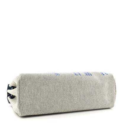 Hermes Vache Hunter Toile H Brides de Gala Herbag Zip Retourne 31 PM Bleu De France Ecru Black 5 of 13
