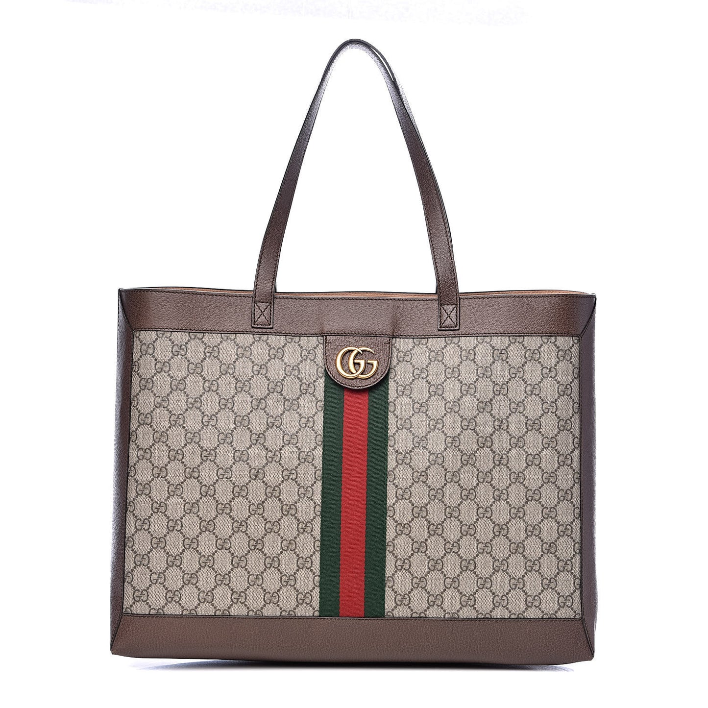 GG Supreme Monogram Web Ophidia Tote Brown