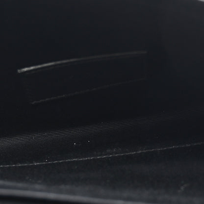 Saint Laurent Grain De Poudre Textured Mixed Matelasse Triquilt Monogram Clutch Black 5 of 7