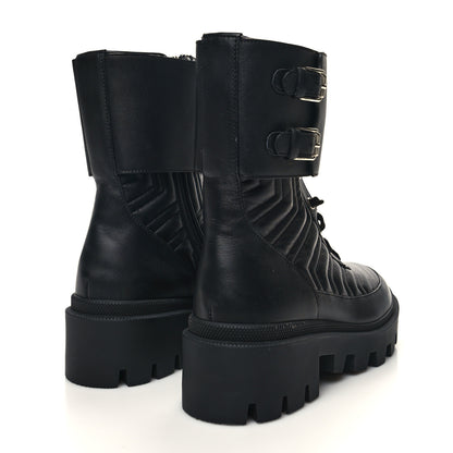 Gucci Nappa Frances GG Matelasse Platform Combat Boots 36 Black 4 of 10