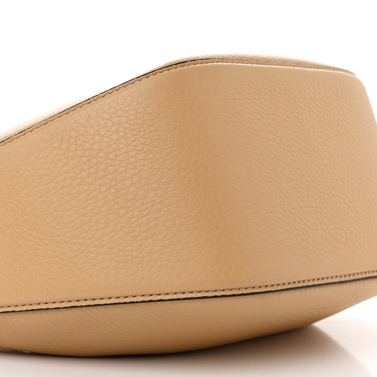 Grainy Calfskin Small Vlogo Moon Hobo Bag Cappuccino