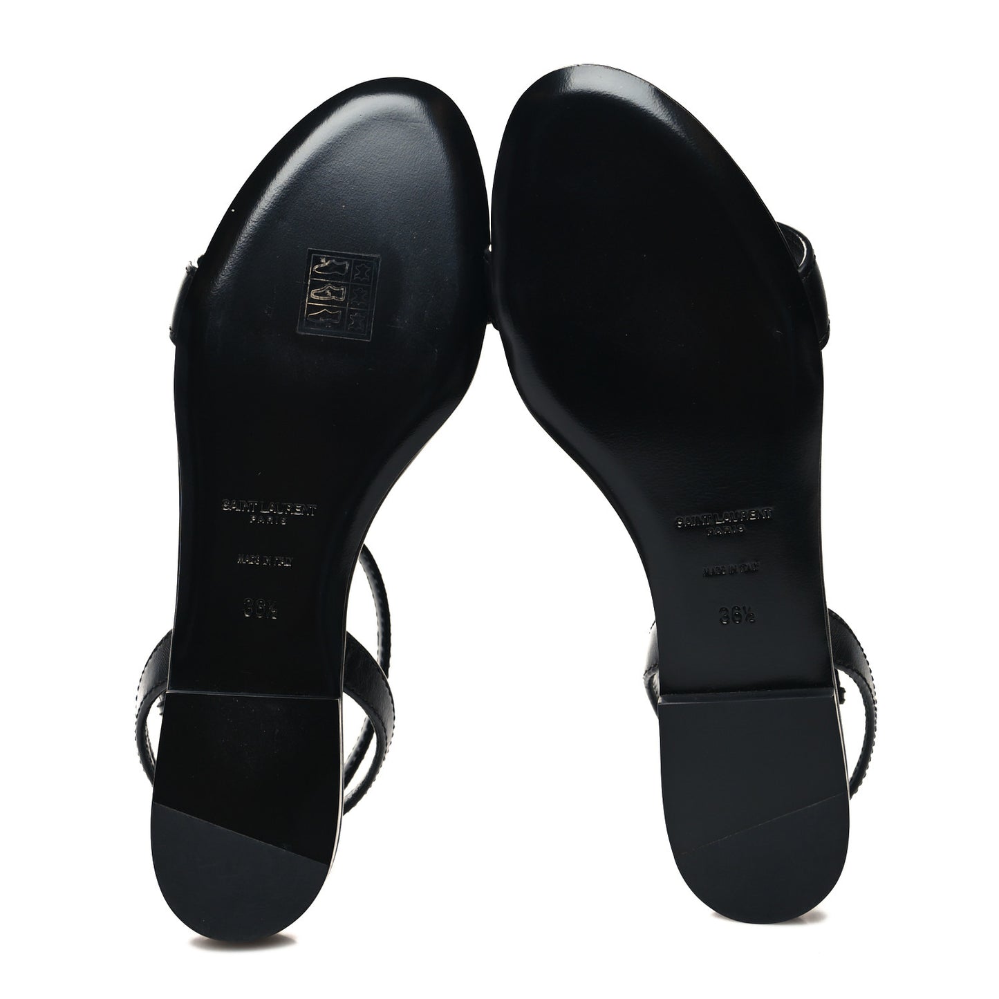 Calfskin Le Maillon Flat Sandals 36.5 Black