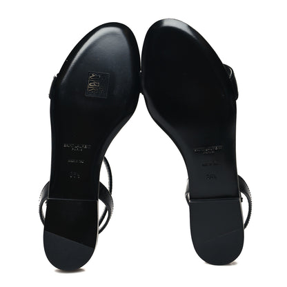 Saint Laurent Calfskin Le Maillon Flat Sandals 36.5 Black 5 of 8