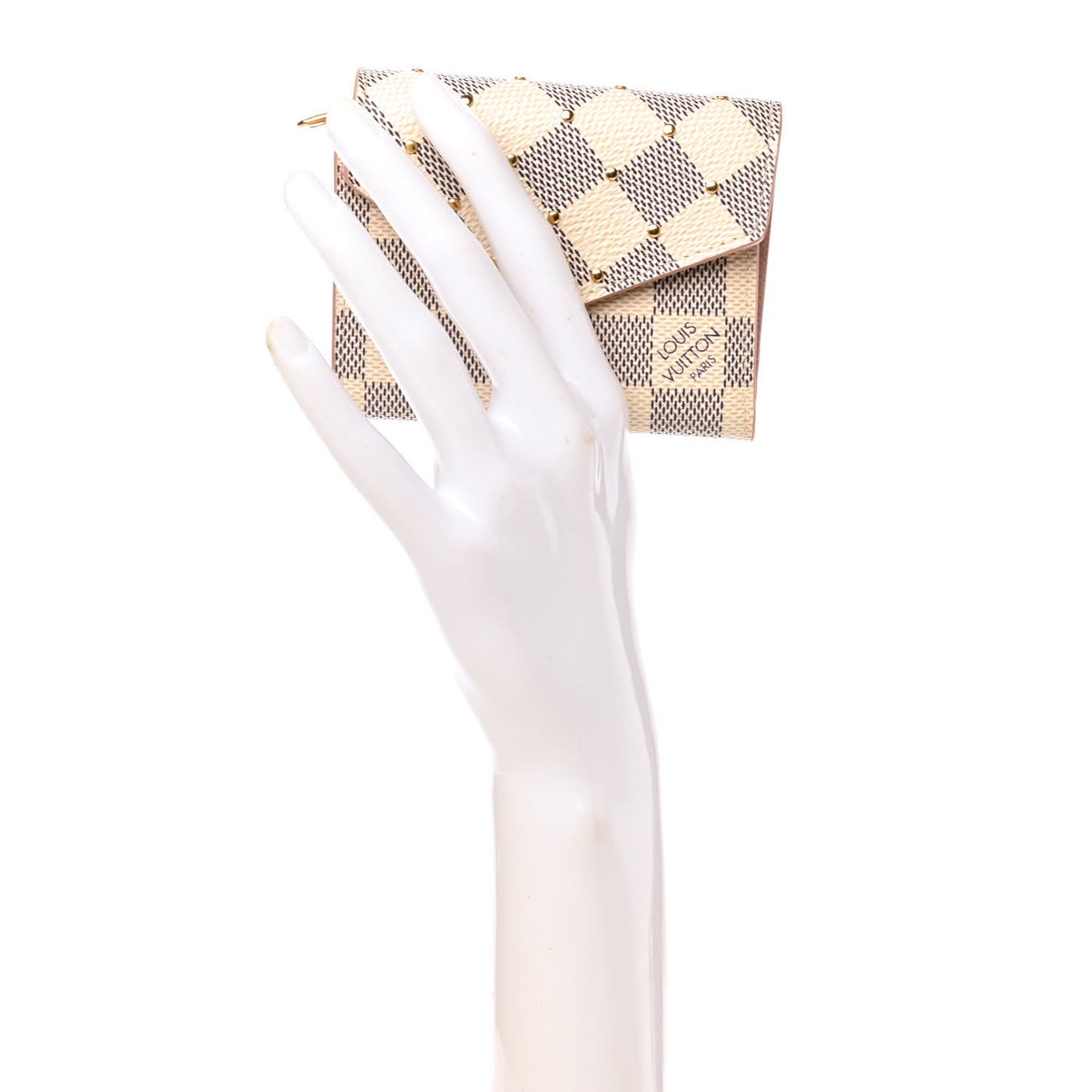 Damier Azur Studded Zoe Wallet Rose Ballerine