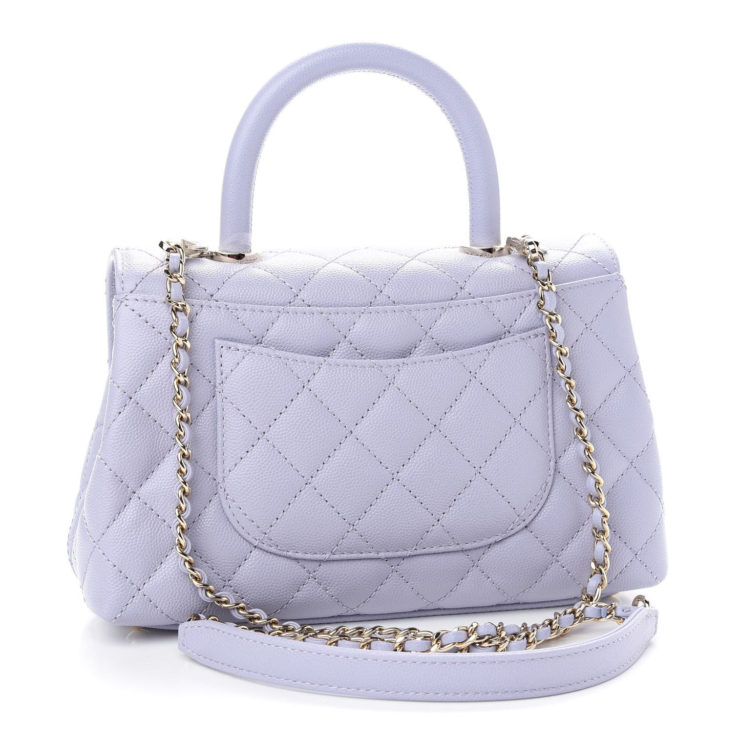 Caviar Quilted Mini Coco Handle Flap Light Purple