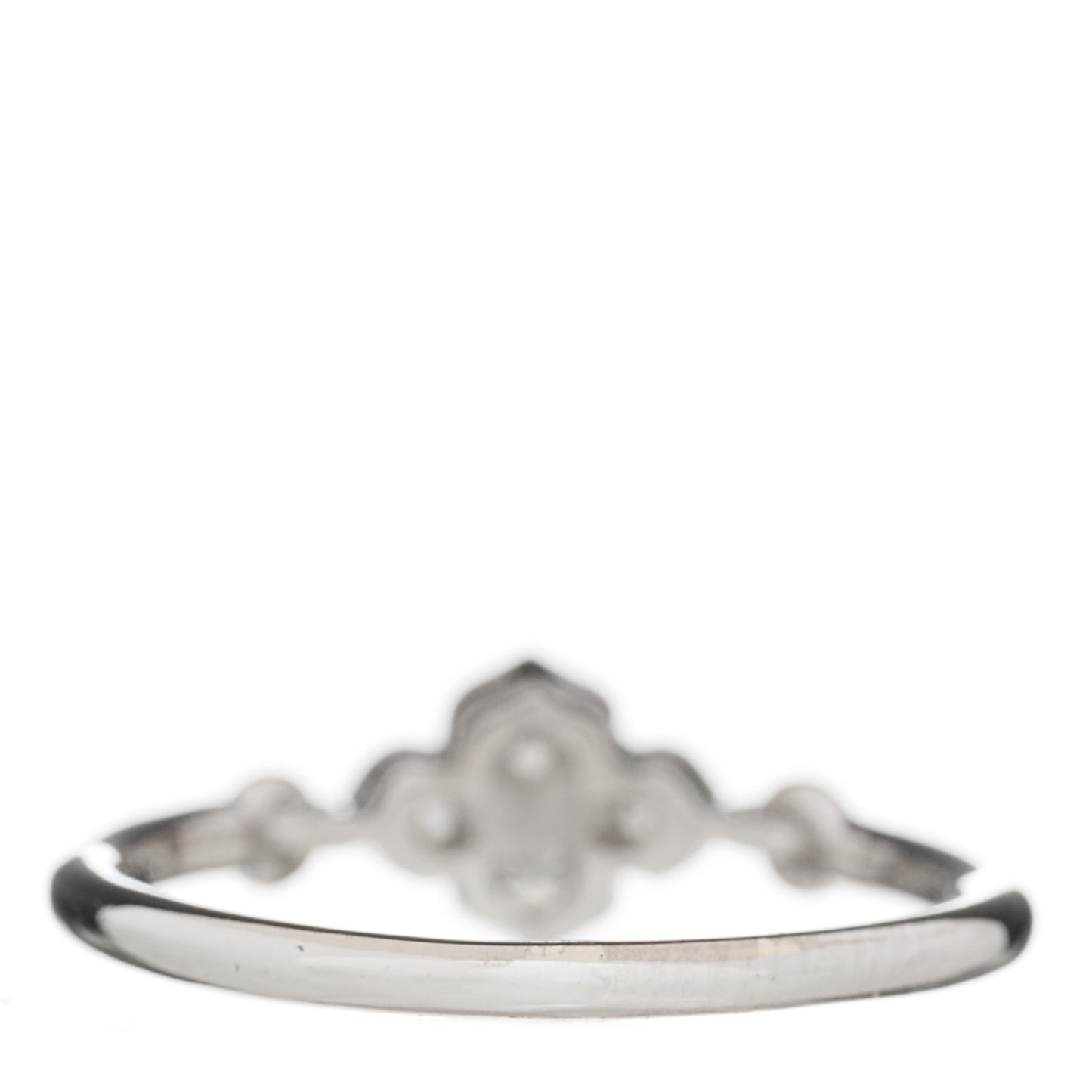 18K White Gold Diamond Hindu Floral Ring 53 6.5