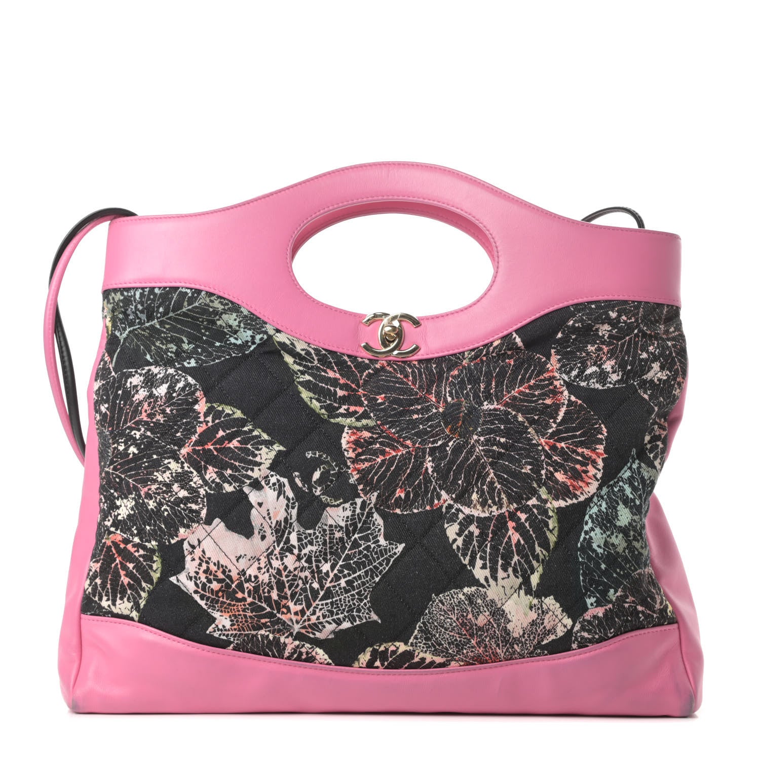 Chanel Calfskin Canvas Printed Medium 31 Shopping Bag Pink 1 of 16