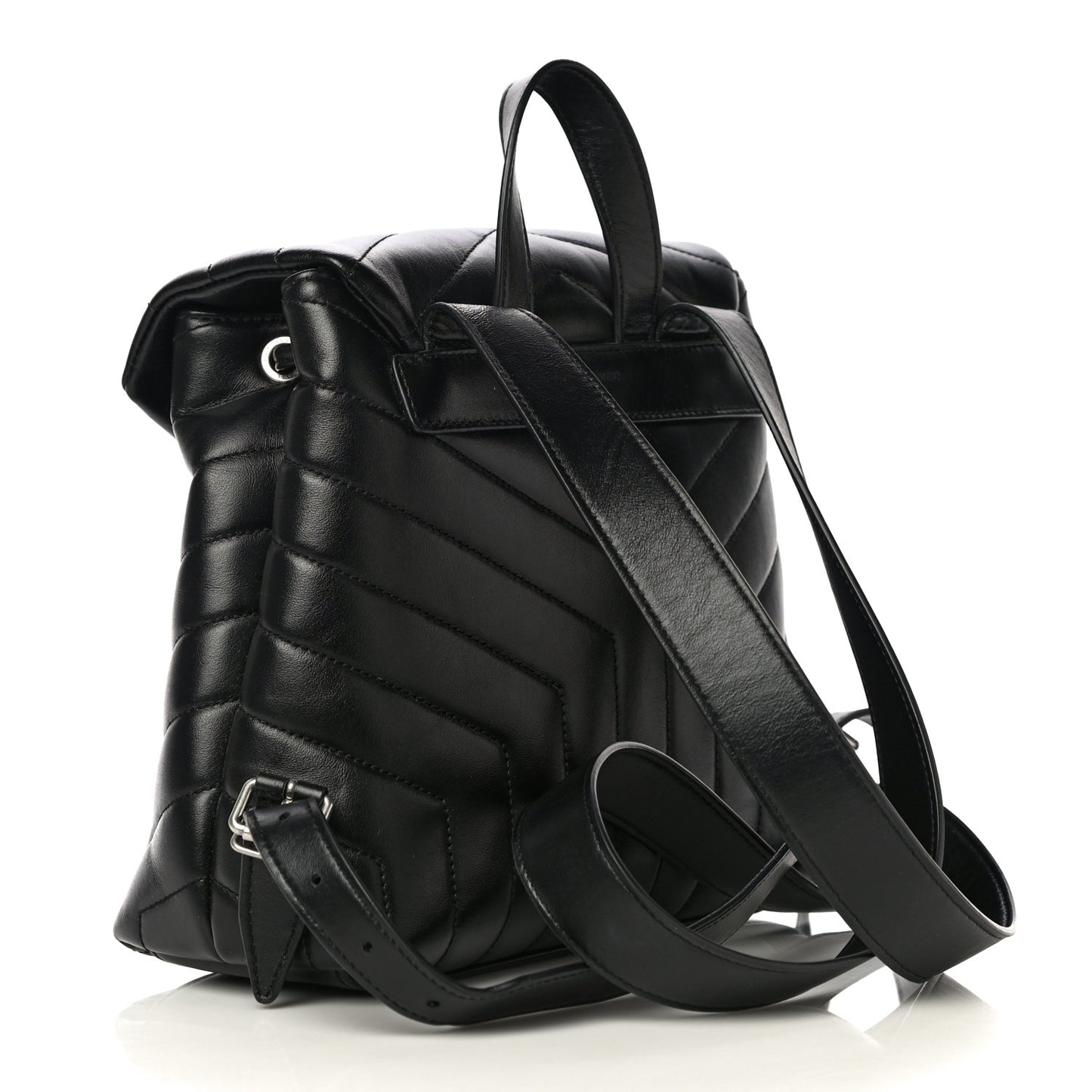 Calfskin Y Quilted Monogram Small Loulou Backpack Black